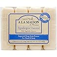 A LA MAISON Unscented Natural Goat Milk Bar Soap - Triple French Milled Unscented Natural Moisturizing Hand Soap Bar (4 Bars of Soap, 3.5 oz)