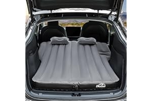 DikaSun Tesla Model Y Mattress: Inflatable Camping Bed Air Mattress for Model Y, Thickened Travel SUV Sleeping Pad with Car Air Pump 2 Pillows