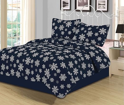 Amazon Com Full Queen Snowflake Quilt Bedding Set Winter Holiday