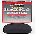 HERBOGANIC African Black with Cocoa Butter and Vitamin E Herbal Soap | Pack of 1 of 5oz soap Bar | Natural Soap Bar| Rejuvenating and Nourishing | Gentle for Men and Women