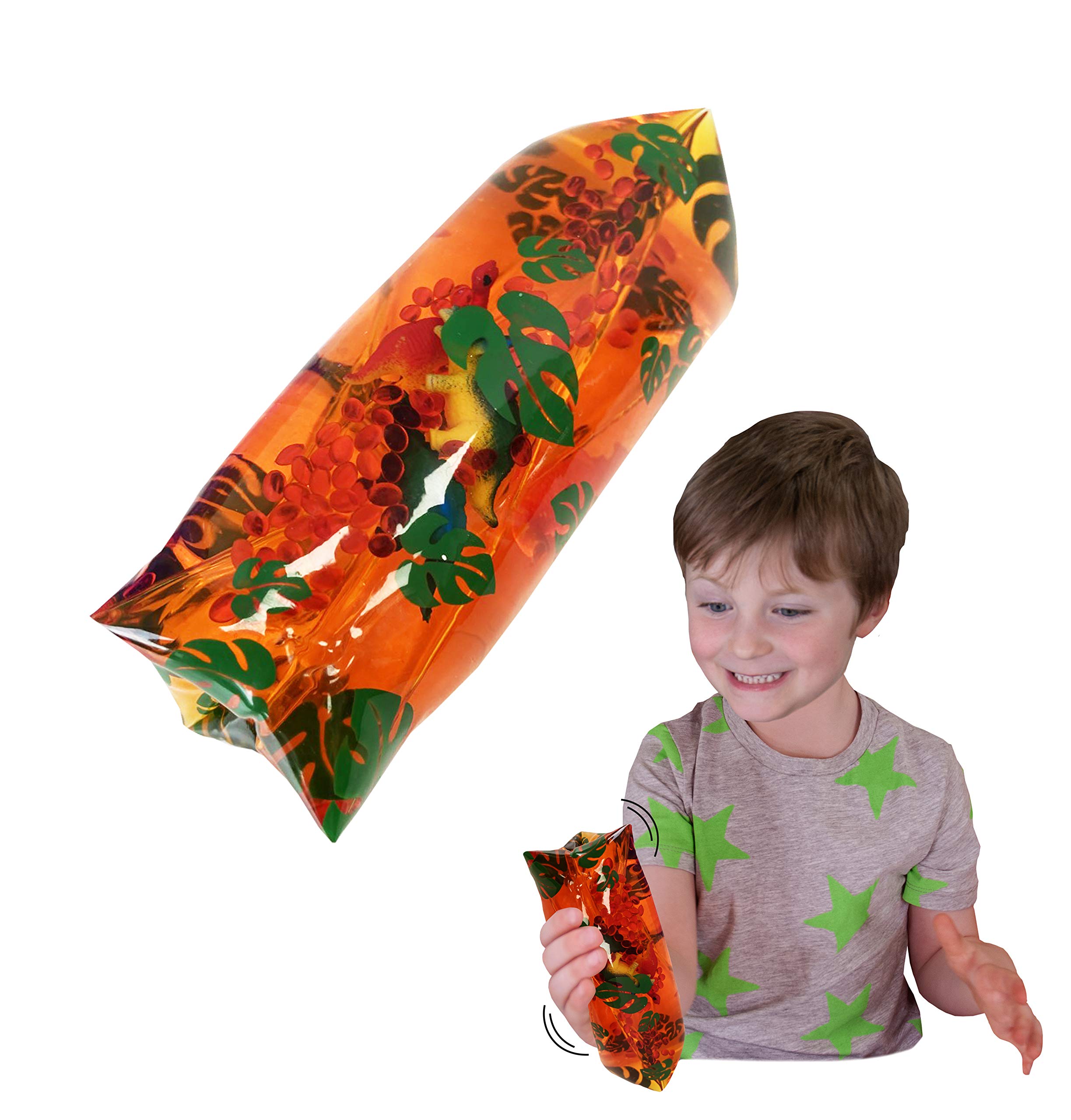 Wiggly Jiggly - Dinosaur from Deluxebase. Water Snake Fidget Toys for Stress & Anxiety Relief, Sensory Toy for Kids & Adults, Ideal for Autism and Party Favours.