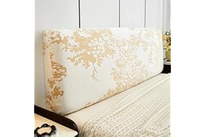 CSYBYW Stretch Headboard Covers Full Queen King Size Bed Headboard Slipcover Jacquard Bed Head Cover Dustproof Protector for Upholstered Wood Headboard Cover(Orange,King: 78.7 in/200 cm)