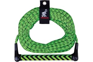 Airhead Water Ski Rope with EVA Handle, 1 Section for Tubing, Water Skis and Wakesurf Boards,Green and Black
