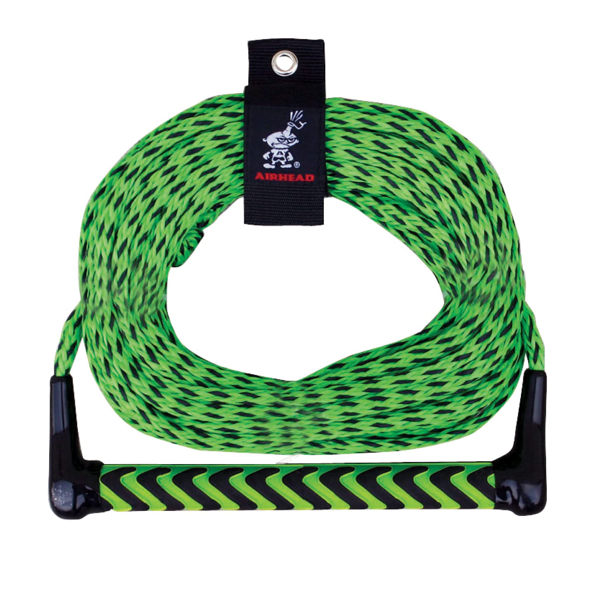 Airhead Water Ski Rope With EVA Handle, 1 Section For Water Skis, Green and Black, 900"