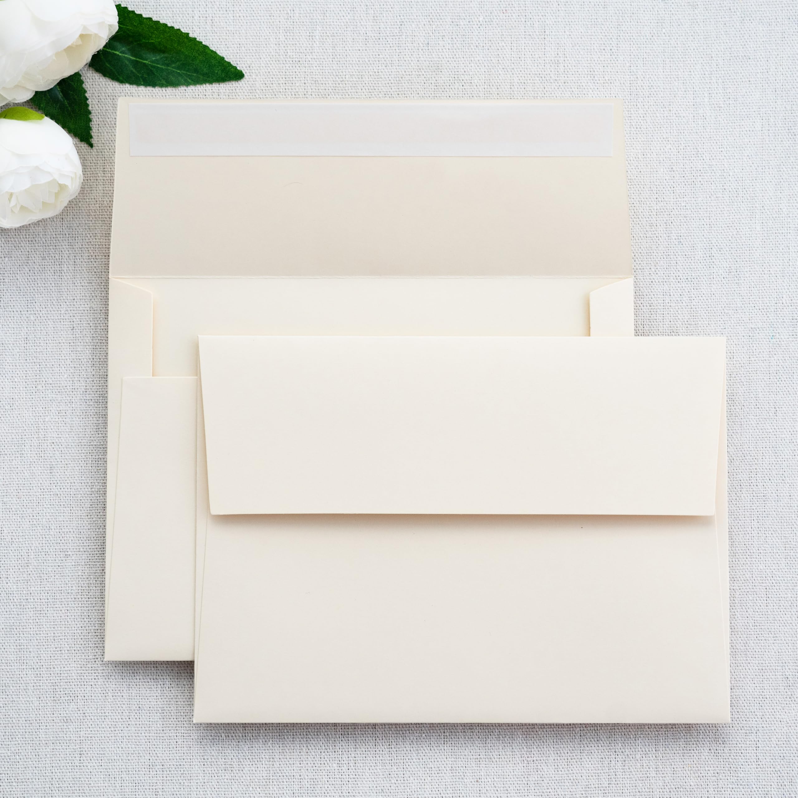 Photo 1 of PONATIA 50 PCS 5x7 Envelopes, Self- Adhesive Cream A7 Envelopes for Weddings, Invitation Cards, Photos, Postcards, Greeting Cards Mailing, Baby Shower, Graduation, Christmas Gift Cards