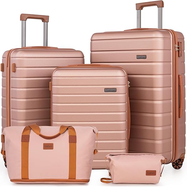 Amazon.com | Rosamo 5 Piece Luggage Set Expandable Hardside, 20/24