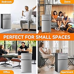 Frestec Mini Fridge with Freezer 3.2 Cu.Ft. 2 Door