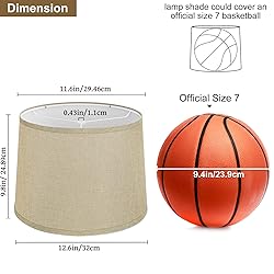 Drum Lampshades Set of 2, Fabric Lampshades for