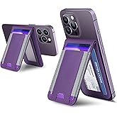 ExtreLife 2-in-1 Magsafe Wallet, Adjustable Phone Stand, Open ID Window, Magnetic Wallet for iPhone 17/16/15/14 Pro Max/14 Pro/14/14 Plus/13/12 Series, 9 Cards Holder, Vegan Leather, Purple