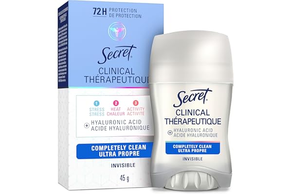 Secret Clinical Strength Invisible Solid Antiperspirant and Deodorant, Completely Clean, 45 g