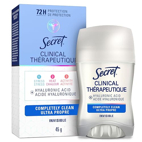 Secret Clinical Strength Invisible Solid Antiperspirant and Deodorant, Completely Clean, 45 g