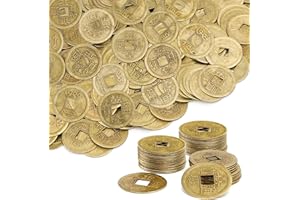 STPIYFZU Chinese Coins, 100 Pcs Chinese Feng Shui Coins, I-Ching Coins, Chinese Lunar New Year Good Luck Coins, Fortune Coins, Ancient Coins Chinese Qing Dynasty Time Coin for Health Wealth Success, 5 Styles