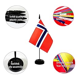 Rotenl 2 Pack Norway Desk Flag, Norwegian Table