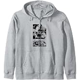 Attack on Titan Season 3 Stacked Scenes Black and White Zip Hoodie