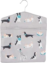 Beldray Peg Bag 100 Pegs Dog Print Hanging Clothes Pin Holder 33x30cm