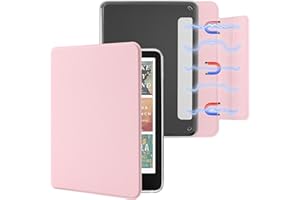SESENSE Detachable Magnetic Case for 7'' Kindle Paperwhite 12th Gen 2024 and Kindle Colorsoft Signature Edition, Slim PU Shell Cover Case with Auto Wake/Sleep, Pink