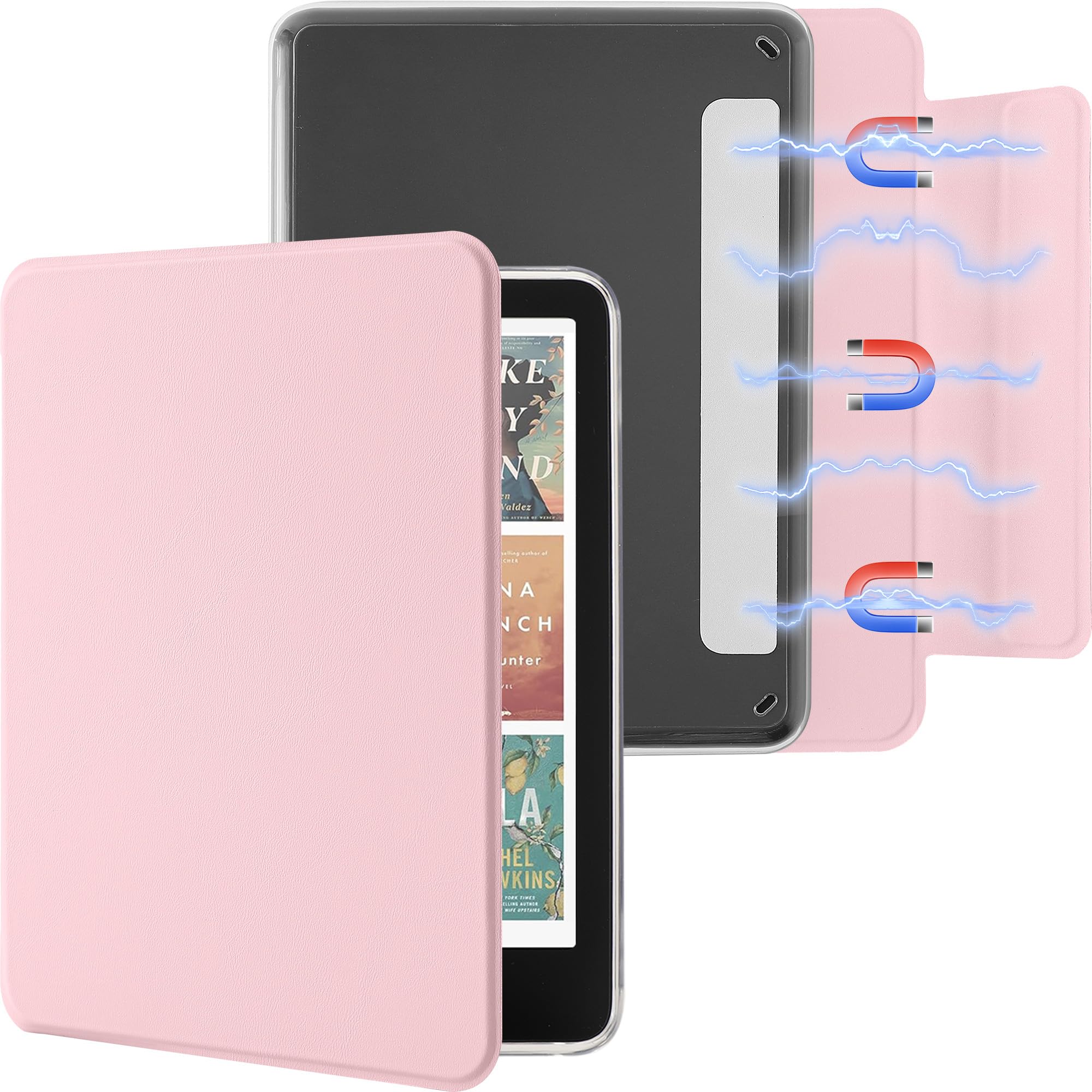 Photo 1 of SESENSE Detachable Magnetic Case for 7'' Kindle Paperwhite 12th Gen 2024 and Kindle Colorsoft Signature Edition, Slim PU Shell Cover Case with Auto Wake/Sleep, Pink