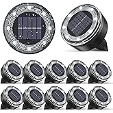 vighep Mini Solar Ground Lights, 12 Pack Solar Lights Outdoor Waterproof, Upgraded LED Flat Landscape Lighting for Outside Pathway Garden Patio Yard Driveway,Cold White