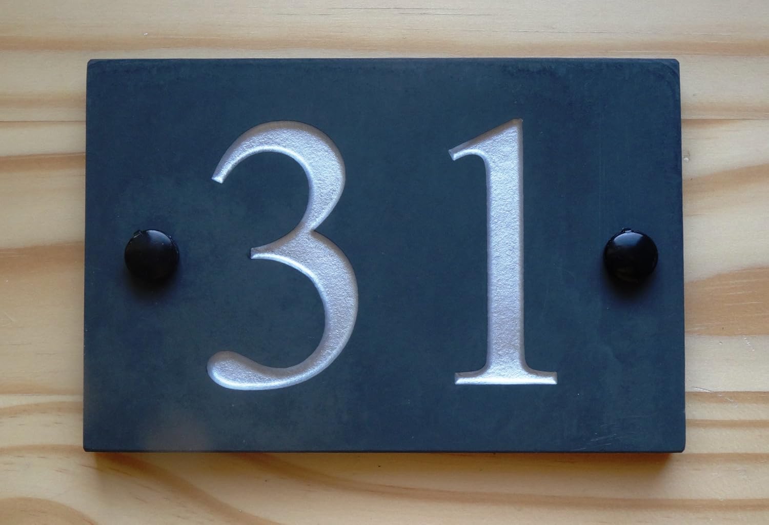 Personalised Deep Engraved Smooth Honed Natural Slate House Number Sign