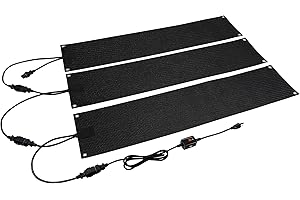 TEPU 10" x 48" Snow Melting Mats Outdoor, Non-Slip Heated Stair Treads for Outside, Heating Mat with Power Cord, Heated Walkway Mat for Winter Outdoor Stairs, Sidewalks, Roof, Garages, 3Pack