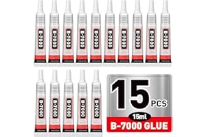 NAVONA 15 PCS 15ml B7000 Glue Clear with Precision Tip, Rhinestone Glue for Nail, Craft Glues, Jewelry Glues, Jewelry Making, Nail Art, DIY, Makeup, Shoes