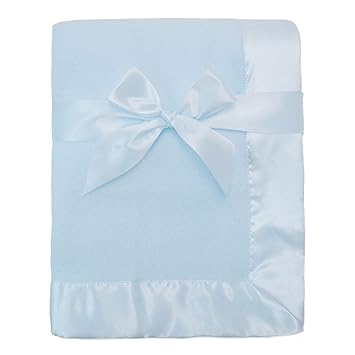 Amazon Com American Baby Company Fleece Blanket 30 X 40 With 2 Satin Trim Blue For Boys And Girls Baby