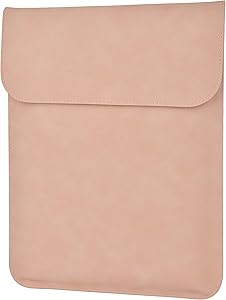 LuvCase Laptop Suede Leather Flap Envelope Sleeve Pouch Bag Case Compatible MacBook Air/Pro 13-13.3 Inch, Surface Book 13.5", Acer, Dell,HP Notebook (Pink Magnetic Sleeve (Vertical))