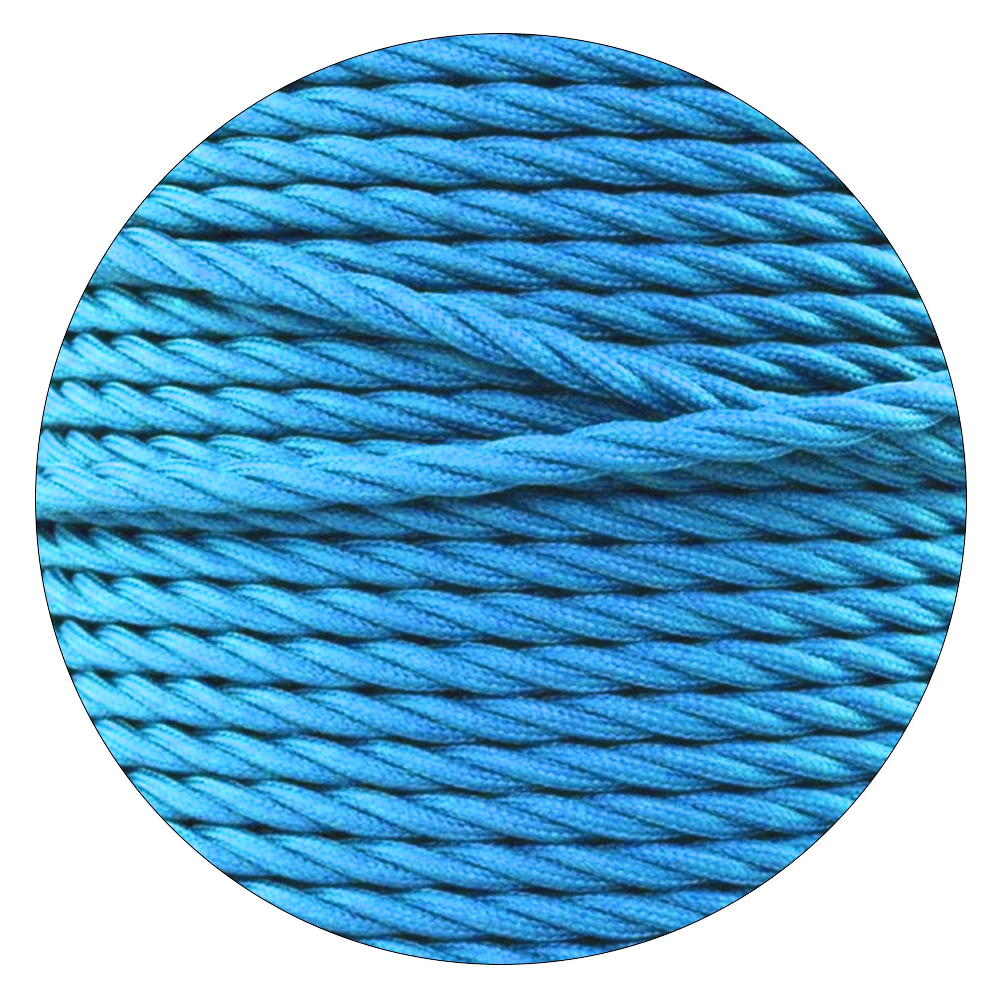 LEDSone Vintage 5 meter 2 core Twisted Braided Cable, Electrical Fabric Flexible Lamp Cable Wire Cord for UK Light(Blue)
