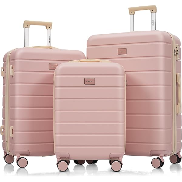 新品未使用　2025SS BEIGE.定番のLUIZAセットアップ Amazon.com | Merax Premium ABS Travel Luggage Set, 3 Piece