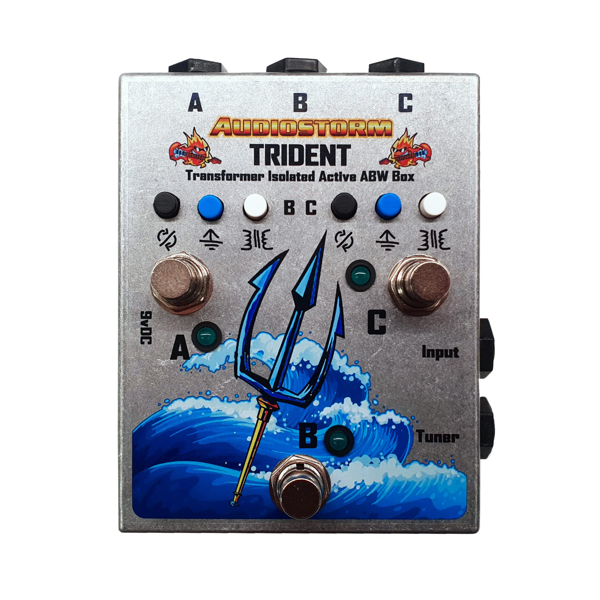Audiostorm Trident A/B ABY ABW Box. Transformer isolated switch three amps.