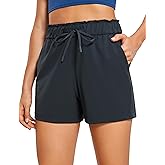 CRZ YOGA Womens 4-Way Stretch Athletic Shorts High Waisted Comfy for Work Casual Workout Golf Hiking with Pockets