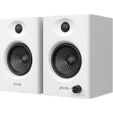 OHAYO 60W Computer Speakers, Bluetooth 5.3, Stereo 2.0, 1 Pair, White | MDF Wooden Enclosure, Carbon Fiber Drivers, AC Powered, 3.5mm Aux RCA USB Inputs, for Music, Gaming, Desktop PC, TV