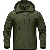 TACVASEN Men's Softshell Jacket Winter Fleece Waterproof Lightweight Warm Windbreaker Rain Coat Outdoor Hiking Ski Travel