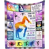 Mubpean Gymnastics Gifts Blanket 50"x40", Gymnastic Gift for Girls, Gym Room Decor, Gym Party Present Decorations, Birthday Christmas Party Gift Ideas for Teens Kids Daughter Granddaughter