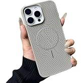 Caseative for iPhone 16 Pro Max Case, Grey | Heat Dissipation Breathable Hollow Mesh Shockproof Magnetic Compatible with MagSafe Wireless Charging