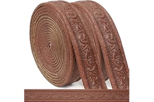 WAPANE 360" x 1.57" 3D Wall Edging Self Adhesive, Pattern Molding Peel and Stick Wallpaper Border, Flexible Wall Base Moulding Trim Mirror Border Wall Lines Coffee, 4PC