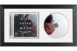 TAYRTVO CD Display frame for CD Case and Discs With Solid Wood, Wall Mounted and Desktop Signed CD Display Frame, White Style