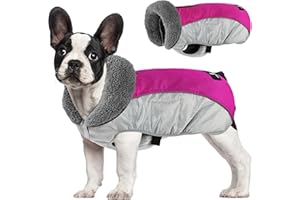 Dogcheer Ripstop Dog Coat, Waterproof Dog Jacket Adjustable Dog Winter Coat with Buckle, Reflective Dog Snow Jacket Warm Cozy Dog Fleece Vest Jacket for Small Medium Large Dogs(Pink-S)