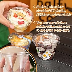 Qinsihwn 100 Pcs 8 OZ Disposable Plastic Cups with