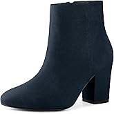 Perphy Round Toe Chunky High Heels Ankle Boots for Women