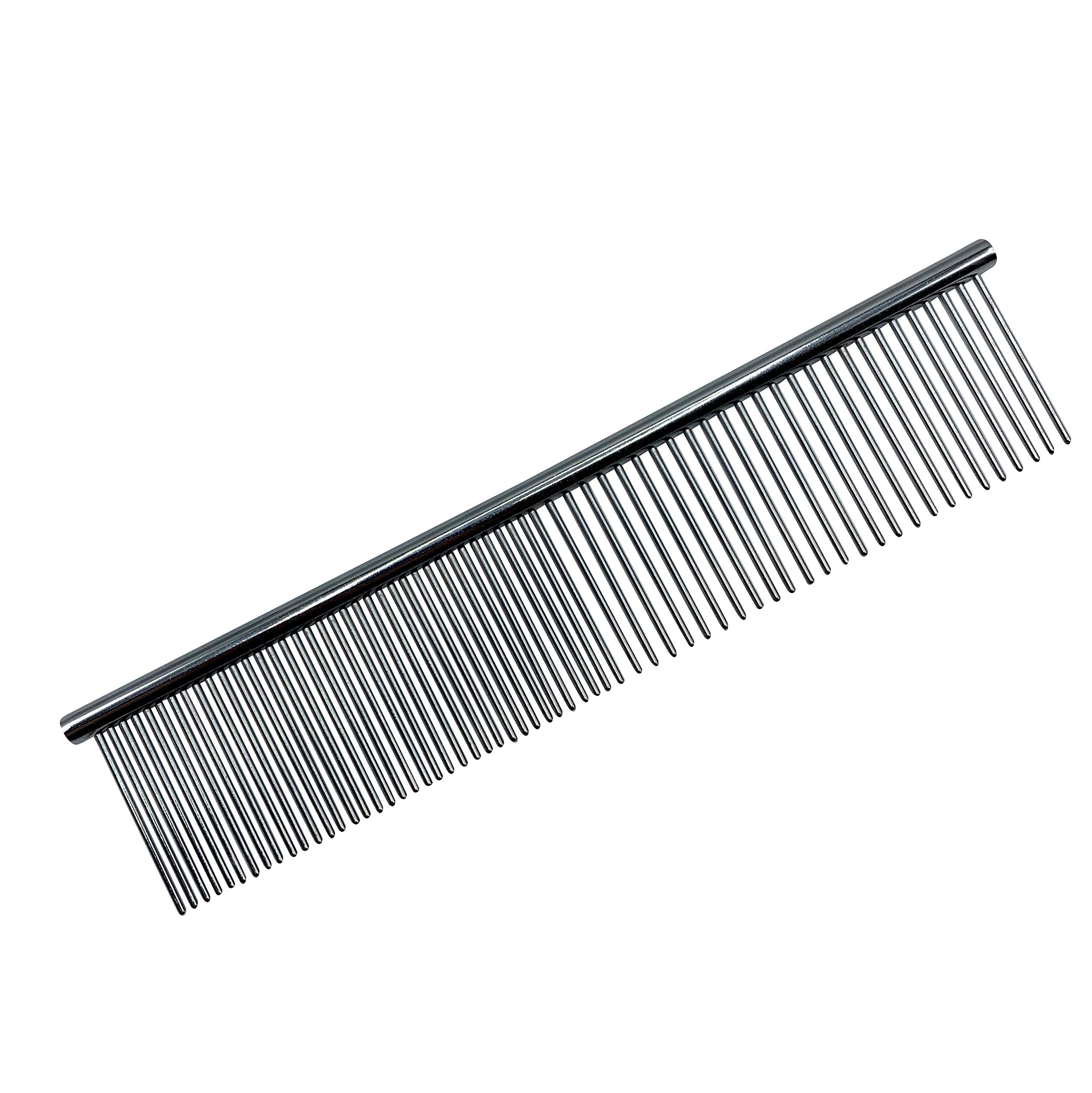 Dog Comb For Grooming Professional Stainless Steel Metal Dog Cockapoo Pet Cat Grooming 7.5" Comb Rake Brush Tool For Long Haired Dogs