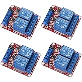 AEDIKO 4pcs DC 5V Relay Module 2 Channel Relay Board with Optocoupler Support High or Low Level Trigger