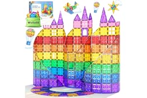WOTOLIT Magnetic Tiles Kids Toys Christmas STEM Magnet Toys for Toddler Magnetic Blocks Building Toys Preschool Learning Sensory Montessori Toys for 3+ Year Old Boys and Girls Beginner Set
