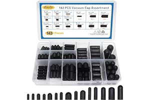 EASILY 143 Pcs Rubber Vacuum Caps Assortment, 15 Sizes Rubber Caps, Hose End Caps for Carburetor, Manifold, Automotive 1/8" 1/4" 5/32" 3/16" 5/16" 7/32" 3/8" 1/2" 5/8"