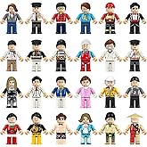 4BEE 24PCS Mini Figures Building Bricks, Minifigures Stuffer, Mini People Figures Only Toy, Kids Gift for Christmas, Halloween, Birthday Party Supplies, Easter Eggs