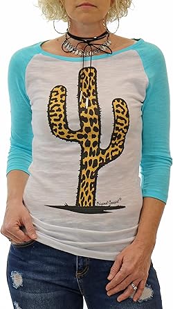 Red Barn Ranch Tj 1958 Leopard Cactus Baseball Tee In Soft