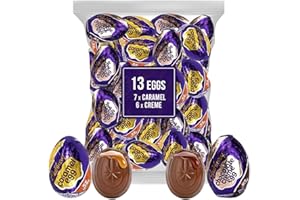 TABOOM Cadbury Eggs Chocolate Creme Egg and Caramel Eggs for Easter Candy Dishes, Party Favors, Lunch Boxes, Decorating Desserts - Include 7 Caramel Eggs and 6 Chocolate Eggs for Kids and Adults, 13 Count