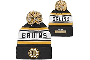 OUTERSTUFF NHL Kids Youth 8-20 Official Primary Logo Sport Knit Cold Weather Cuffed Pom Beanie Hat