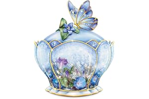 Butterfly Floral Art Heirloom Porcelain Music Box: Whispering Wings by The Bradford Exchange