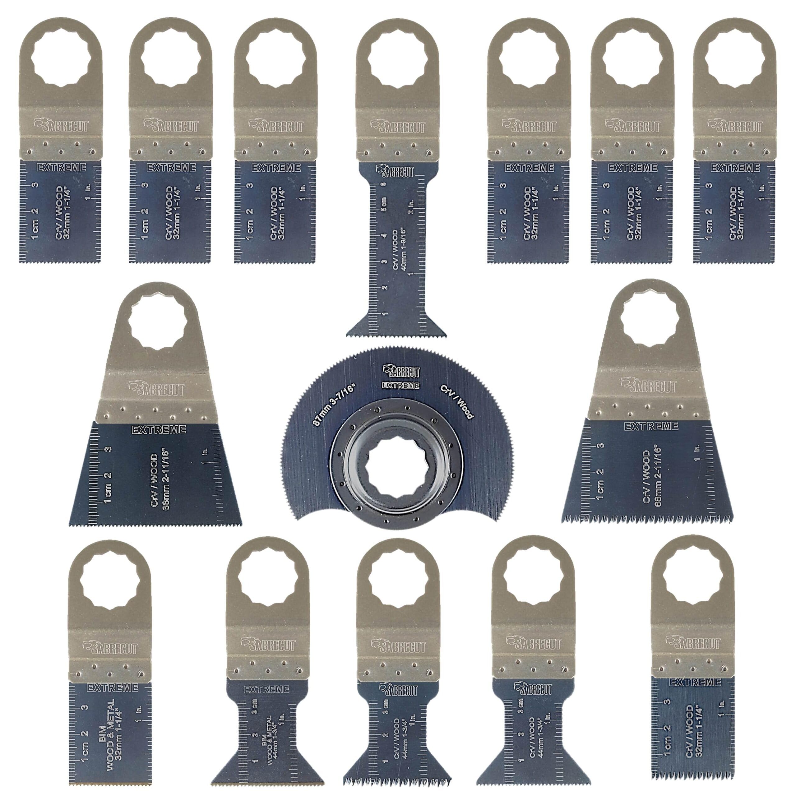 15 x SabreCut SCK15A Mix Blades Compatible with Fein SuperCut and Festool Vecturo (Non-StarLock) Oscillating Multitool Multi Tool Accessories